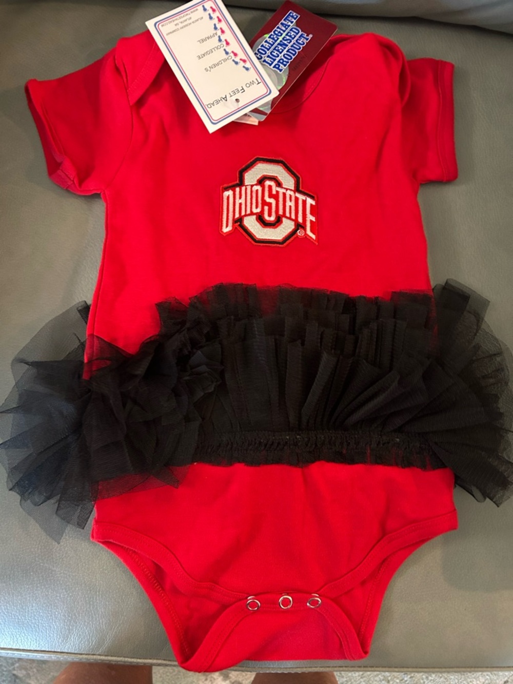 Ohio State Baby Girl Red Tutu One-Piece Bodysuit